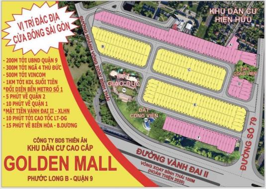 Mở bán mặt tiền đường 79 nối Xa Lộ Hà Nội, dự án Golden Mall, Phước Long B, Quận 9