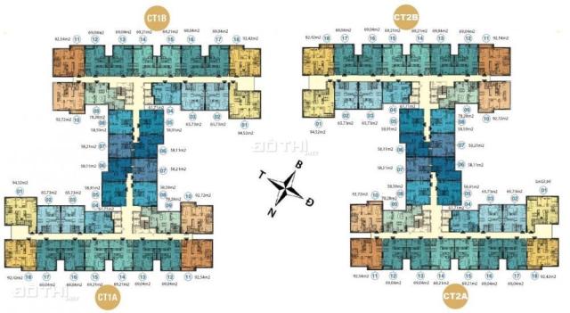 Chính chủ bán căn hộ CT1B-12A16 view hồ, giá 1.49 tỷ, diện tích 69.04m2. LH: 09345 989 36