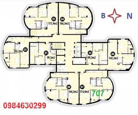 Bán gấp căn góc 170m2 tòa CT2A chung cư 106 Hoàng Quốc Việt, giá 24 tr/m2. LH 0984630299