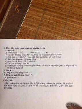 Bán đất tại đường Trung Mỹ Tây 2A, Phường Trung Mỹ Tây, Quận 12, Hồ Chí Minh. DT 80m2, giá 3.7 tỷ