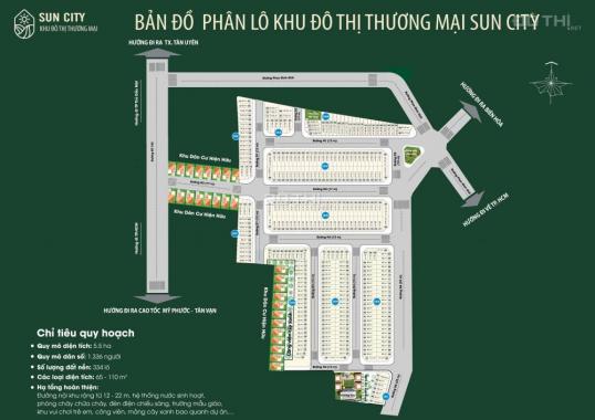 Bán đất khu đô thị Sun City đường ĐT743. Mua đất sinh lời ngay 22,6 triệu/m2