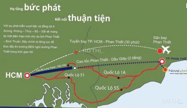 Đất Phan Thiết nằm ngay trục đường Lạc Long Quân, cách biển 600m, sát Novaworld