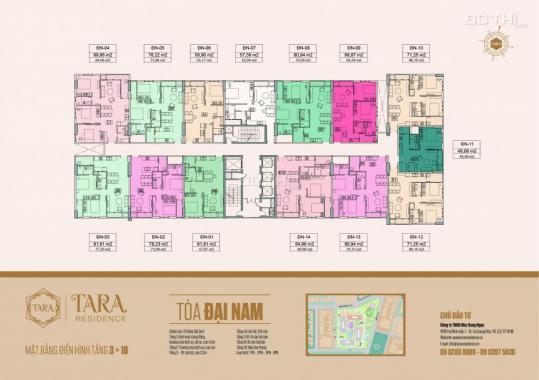 Căn hộ Q8, Tara Residence, 81m2, 2PN-2WC, giá tốt chỉ 2,15 tỷ bao phí. LH: 0906.226.149
