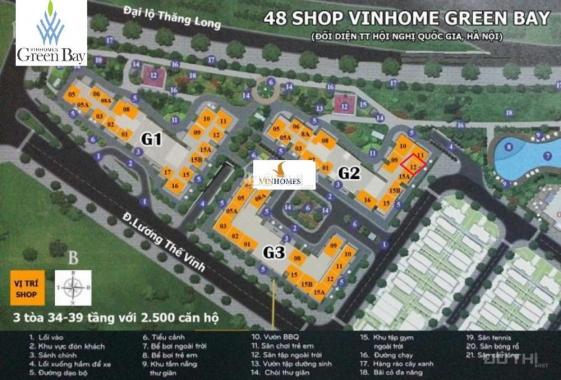 Chính chủ cần bán lại shop thương mại tầng 2 dự án Vinhomes Green Bay, view bể bơi, DT 49m2