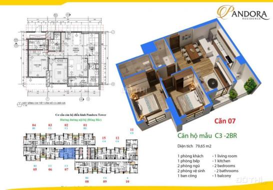 Mua căn hộ Pandora - Thanh Xuân Rinh SH về nhà CK đến 5% - Quỹ căn đẹp 78m2 - 140m2 - Chỉ 27 tr/m2