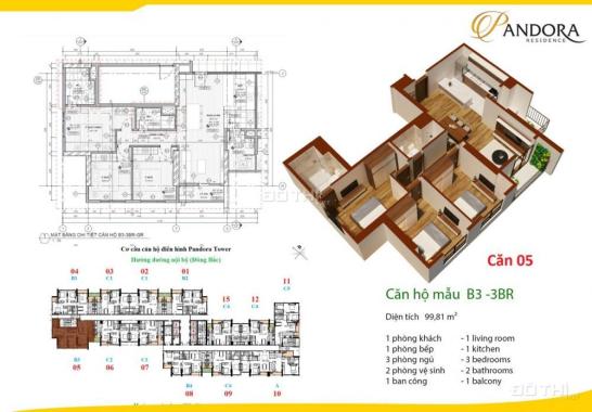 Mở bán chung cư Pandora Thanh Xuân 78m2 - 140m2, 2 - 3 PN, CK ngay 2% - 5%, bốc thăm SH