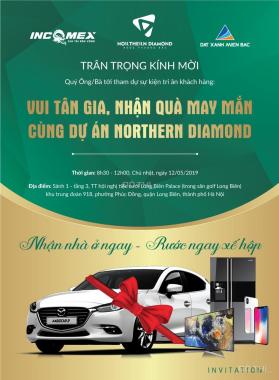 Chỉ cần 300 triệu sở hữu ngay Căn hộ cao cấp Northern Diamond, đối diện Aeon Mall Long Biên