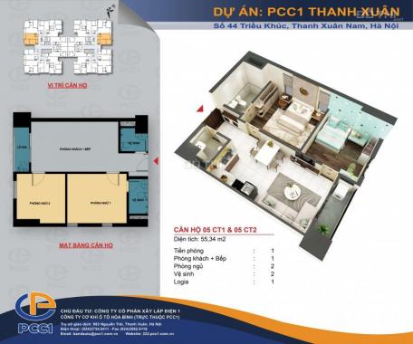 Ra mắt dự án chung cư PCC1 Triều Khúc, Thanh Xuân, Hà Nội, diện tích 62m2, giá 28.5 tr/m2