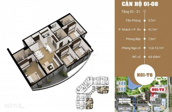 Tôi cần bán gấp căn hộ đủ loại, diện tích từ 93m2 - 136m2 tại chung cư N01T8 Ngoại Giao Đoàn