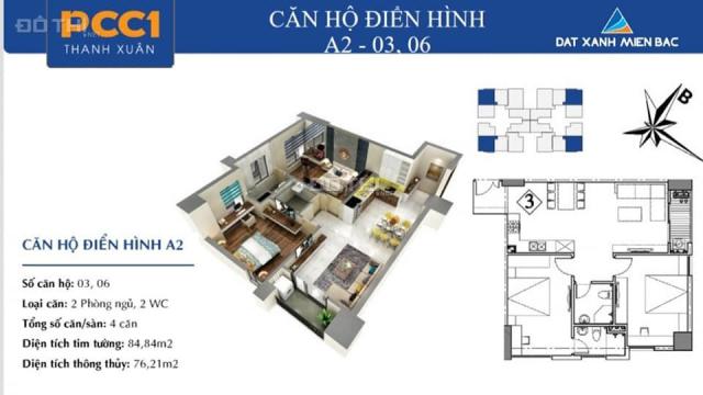 Chỉ từ 660 tr sở hữu ngay căn hộ 76m2, 2 PN trung tâm quận Thanh Xuân. LH 0859718992