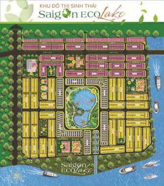 Đến hạn trả nợ ngân hàng tôi cần bán nhanh 1 lô đất Sài Gòn Eco Lake, LKV 140m2, giá 1 tỷ 150 triệu