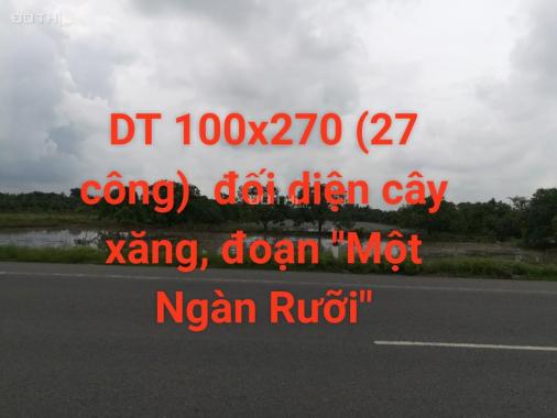 Bán đất mặt tiền khủng (100m) 100x270m = 27.000m2 (27 công), QL 61C, đường nối Vị Thanh, Cần Thơ