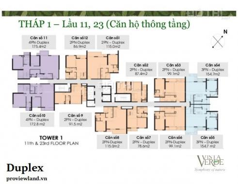 Căn Duplex Vista Verde 2 tầng cao cấp cần bán với 3PN