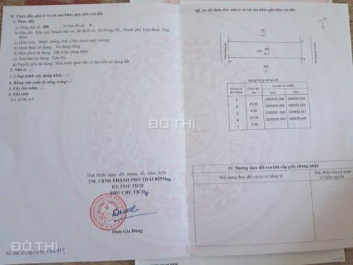 Bán đất khu TĐC Đông Mỹ, TP Thái Bình. Nhanh tay nhận ngay đất đẹp, giá rẻ