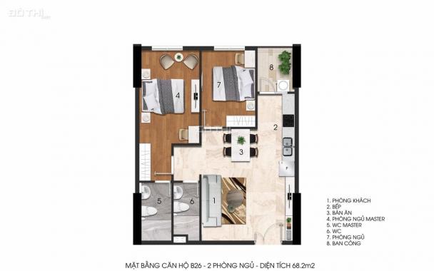 Bán CH Quận 9, 73m2, 2PN, 2WC, giá rẻ nhất khu vực 25,4 tr/m2, nhận nhà cuối 2019. 0938751386