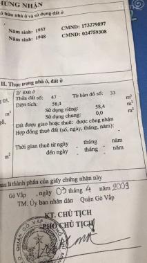 Chính chủ cần bán nhà đường Nguyễn Văn Công, Gò Vấp, LH 0704.770.531