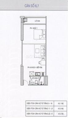 Chính chủ bán căn hộ 1707, diện tích 43m2 tòa B Kim Văn Kim Lũ Vinaconex2, 0969503636