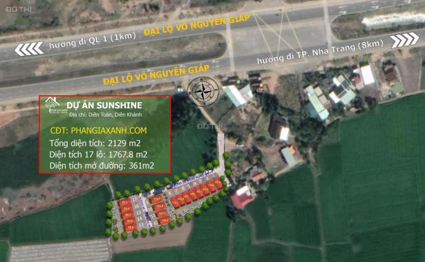 Bán đất tại đường Võ Nguyên Giáp, Xã Diên Toàn, Diên Khánh, Khánh Hòa, DT 82m2, giá 881 triệu