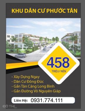 Đất nền khu dân cư phường Phước Tân, TP. Biên Hòa, giá 458 triệu/100m2, công chứng xây dựng ngay