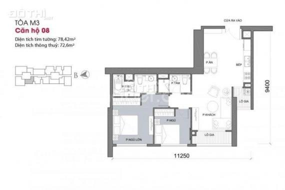 Bán căn 2 pn Metropolis 29 Liễu Giai, M3-XX08, 78,42m2