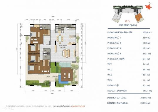 Bán penthouse view Panaroma Q1 giá Q5, 4 PN sân vườn 150m2, giá gốc CĐT, TM riêng. 0903328885