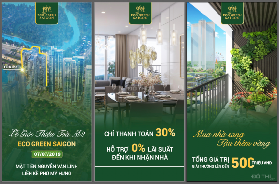 Chính thức mở bán block M2 đẹp nhất dự án Eco Green Sài Gòn Quận 7 CK 7%, LS 0%. LH 0938677909