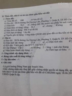 Chính chủ bán nhà HXH 8m 28/26 Âu Dương Lân, P. 3, Q8, DT sàn 87,5m2, giá 5.4 tỷ