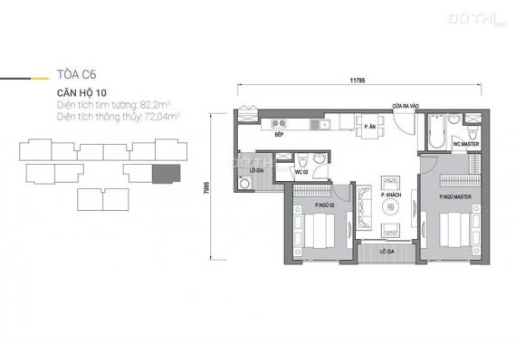 Chính chủ cần bán căn hộ 1610, tòa C6, tầng 16 dự án Vinhomes D'Capitale, DT 82 m2