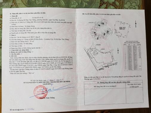 Celadon City Tân Phú, căn hộ 2PN - 71.2m2, thanh toán 50% nhận nhà. Lh: 0938 696 545