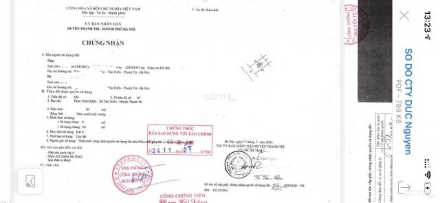 Ngân hàng bán đấu giá nhà đất phố Triều Khúc, Thanh Trì, Hà Nội - 50m2, ô tô đỗ cửa - 2.3 tỷ