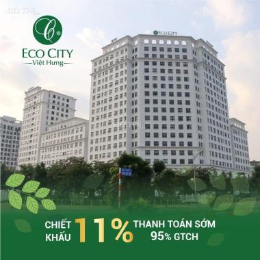 Bán căn góc 67m2, 2PN, 2 mặt thoáng, full NT, dự án Eco City Việt Hưng 1,87 tỷ nhận nhà ở ngay