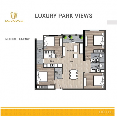 Bán căn số 02, tầng 15R, Luxury Park Views, CK 3.5%, tặng gói nội thất 90 triệu