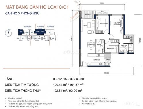 Bán căn hộ chung cư tại dự án Q2 Thảo Điền, Quận 2. Diện tích 101m2, giá 8.2 tỷ