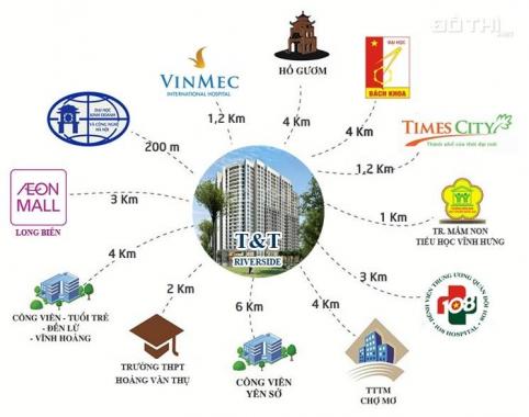 Cho thuê căn hộ chung cư tại dự án T&T Riverview, Hoàng Mai, Hà Nội, DT 99 m2 giá 12 tr/tháng