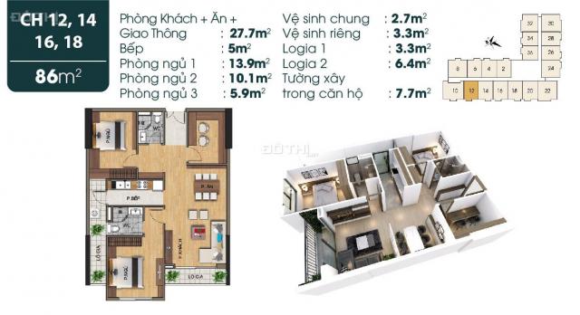 Bán căn hộ chung cư KĐT Việt Hưng thiết kế 2PN+1 view đẹp, vay NH 0% lãi suất, CK 3%