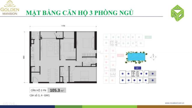 Chủ nhà đi Mỹ cần bán CH Novaland Phú Nhuận, DT rộng 105m2, tầng thấp, căn góc, giá chỉ 4.8 tỷ