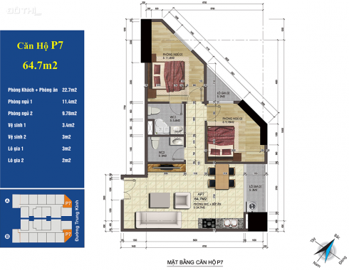 Bán căn hộ 63.5m2 chung cư Central Field 219 Trung Kính, 39 tr/m2, 0903279587