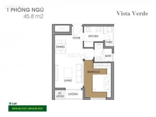 Bán căn hộ Block T2 tại Vista Verde với 1PN giá tốt