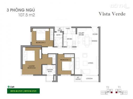 Bán căn hộ Vista Verde Quận 2 với 3PN ,108m2 tầng cao