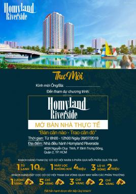 Mở bán căn hộ thực tế Homyland Riverside, ngay trung tâm quận 2