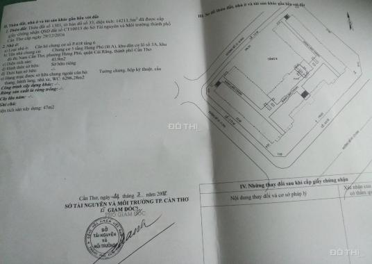 Bán căn hộ chung cư Hưng Phú đối diện Vinmart, cách Big C 750m - 1.3 tỷ