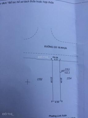 Chủ ngộp bán rẻ lô đất đường GS18 đối diện CV. Khu quảng trường, Dĩ An, DT 4.5x23m SHR, TC 100%