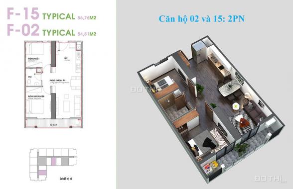 Bán căn hộ CC tại phố Trần Bình, P. Mỹ Đình 2, Nam Từ Liêm, Hà Nội diện tích 55m2, giá 1.4 tỷ