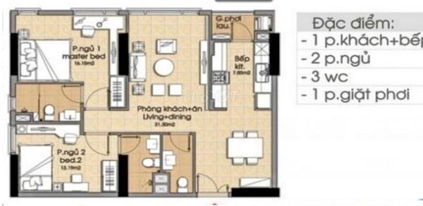 Bán căn hộ Đức Khải Quận 7 (2 phòng ngủ, 3WC) - LH: 0906.321.577