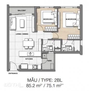 Cần bán gấp căn 2 phòng ngủ Palm Heights, Quận 2, 85 m2
