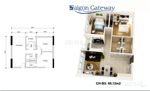 Chính chủ cần bán căn B18 Sài Gòn Gateway mặt tiền Xa Lộ Hà Nội