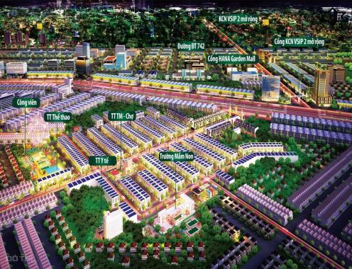 Siêu dự án Hana Garden Mall 600 nền ngay chợ VSIP 2A, cơ hội mua đất được thêm đất.LH 0908798838