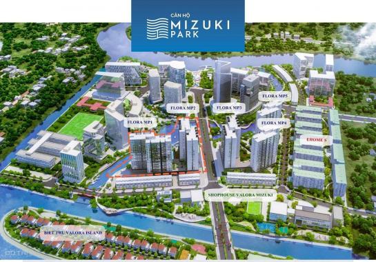 Bán CH Mizuki Park 72m2 2PN 2WC, có ban công, giá tốt nhất thị trường, trọn gói 2,15 tỷ, 0938582997