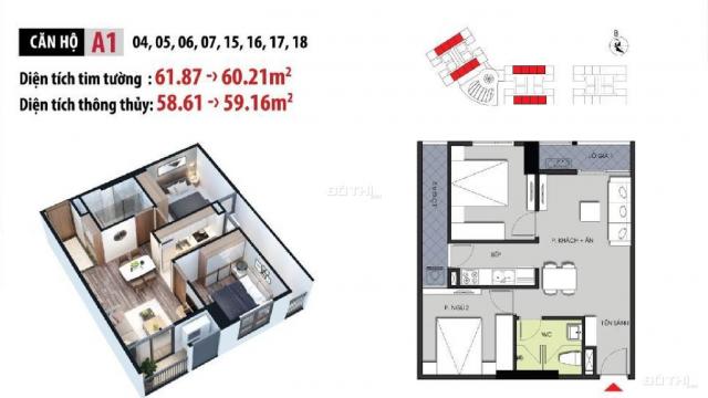 Bán gấp căn hộ 2PN, tầng trung view hồ điều hòa Hateco Xuân Phương, 1.65 tỷ bao phí