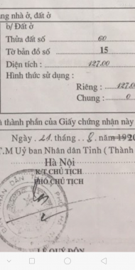 Bán nhà nát tính tiền đất 127m2 ngõ Nguyễn Khánh Toàn, MT 12m